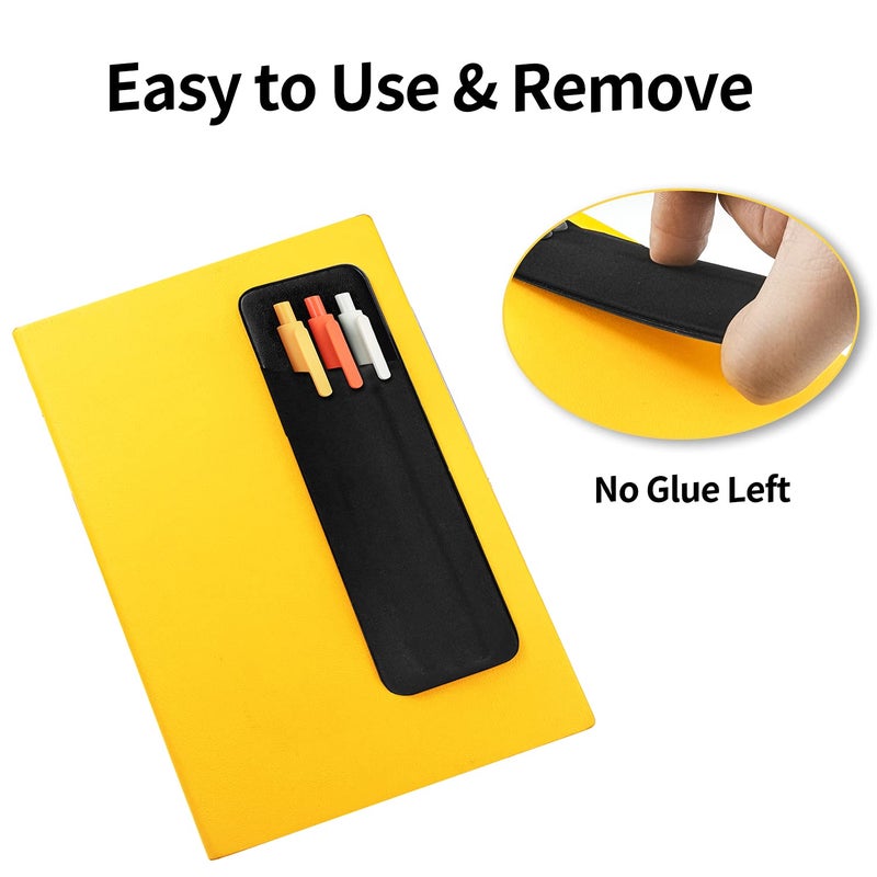 Epessa Stick-On Pen Holder for Notebook, Adhesive Pencil Sleeve Pouch for Hardcover Journals, Planners, Notebooks, Reusable Pen Pocket Organizer Easy to Remove (1 Pack) - Image 2